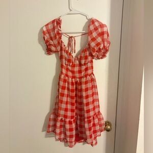 Princess Polly red gingham dress
